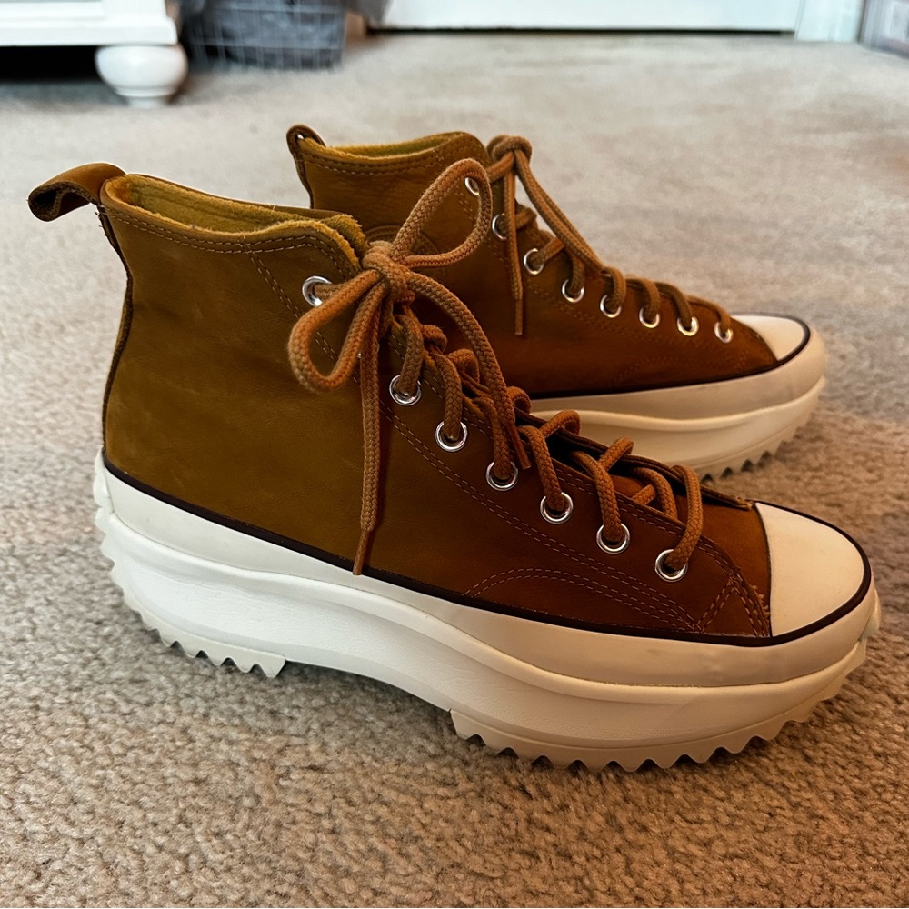 Converse Run Star Hike Platform Hi Top Sneakers Women’s 11 Nubuck Leather Fleece